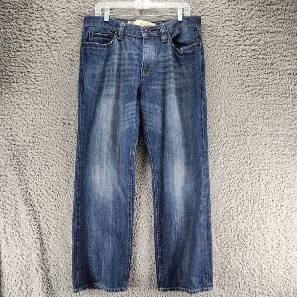 Gap Jeans Mens 34x30 Blue Cotton Mid Rise Button Fly Straight *GUC* - Picture 1 of 14